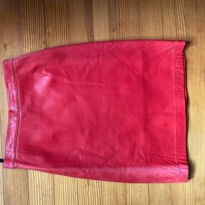 Vintage Ann Taylor red leather skirt Size 12